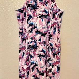 Livi Active Pink and Blue Abstract Mini Dress